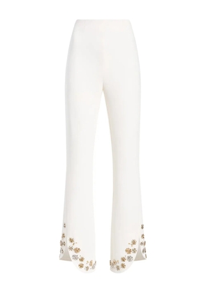 Cinq A Sept Tumbling flowers split trousers - White