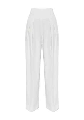 Victoria Beckham pleated wide-leg trousers - White