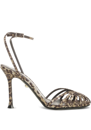Alevì 95mm Ally leopard-print sandals - Brown