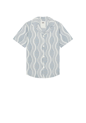 OAS Como Cuba Waffle Shirt in Blue. Size L. Also in M, S, XL/1X.