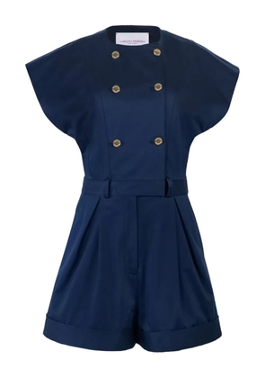 Carolina Herrera double-breasted romper with belt - Blue