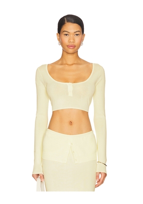 LIONESS Amour Crop Top in Lemon. Size L. Also in XS, M, XL.