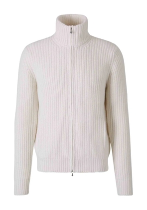 Gran Sasso zip-fastening ribbed cardigan - White