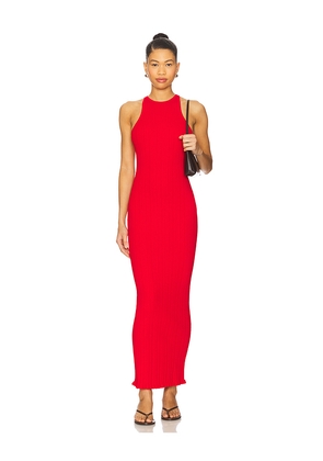 Lovers and Friends Dover Rib Midi Dress in Red. Size L. Also in M, S, XL, XS.