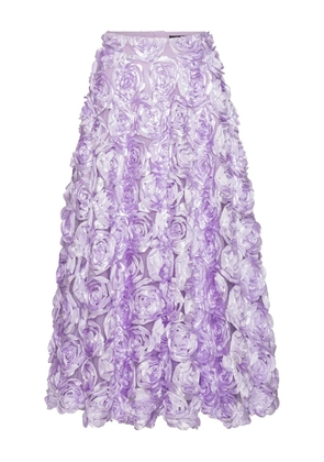 ROTATE BIRGER CHRISTENSEN rose-embellished midi skirt - Purple