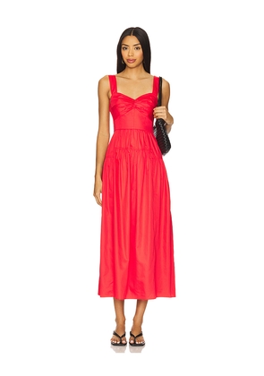 La Ligne Solid Poplin Dress in Red. Size L. Also in M, S, XL.