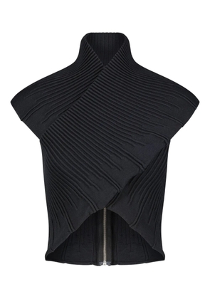 Marcella Colette high-neck ribbed top - Black