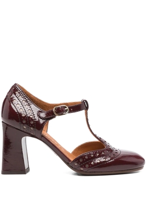 Chie Mihara 80mm Mante T-bar perforated pumps - Red