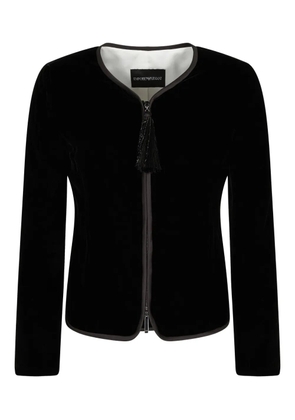 Emporio Armani velvet tassel-embellished jacket - Black