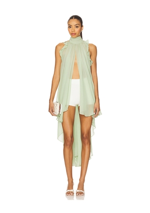 LA FUORI Gathered Halter Top in Sage. Size M. Also in S.