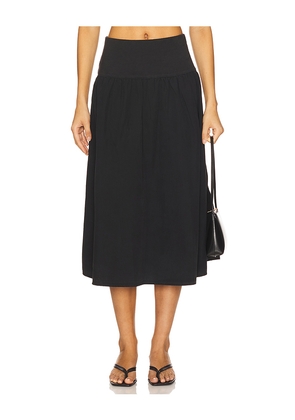 Nation Los Angeles Ava Midi Skirt in Black. Size L. Also in S, XS, XL/1X.