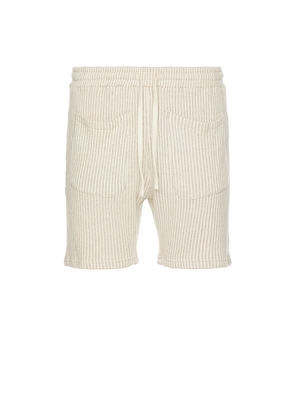KROST Striped Knit Shorts in Beige. Size L. Also in XL/1X.