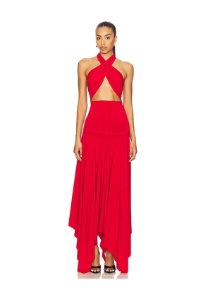 Norma Kamali Convertible Midcalf Dress in Red. Size M. Also in S, XL, XS, XXS.