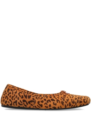 Vivienne Westwood leopard print bow trainers - Brown