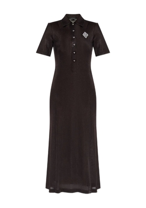 Lacoste logo-appliqué dress - Brown