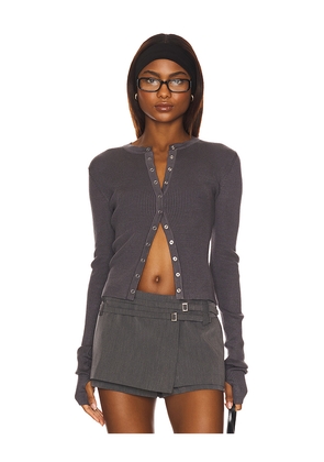 LIONESS Ivy League Top in Charcoal. Size L. Also in XXS, XS, S, M, XL, XXL.