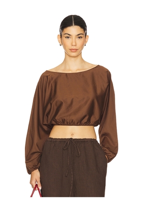 LESET Yoko Blouson Top in Chocolate. Size L. Also in XL.