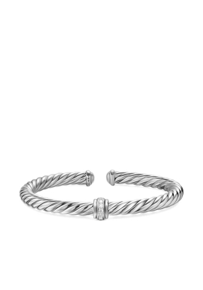 David Yurman sterling silver Cable Flex® Center Station diamond bracelet