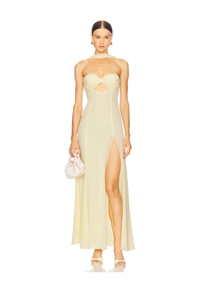 Michael Costello x REVOLVE Marie Gown in Lemon. Size L. Also in M, S, XL, XS, XXS.