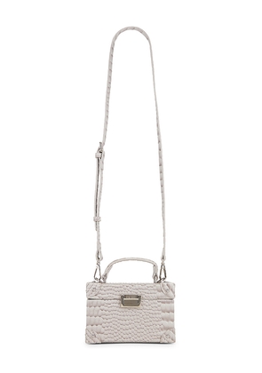 Kim Shui Croc Box Mini Bag in Grey.