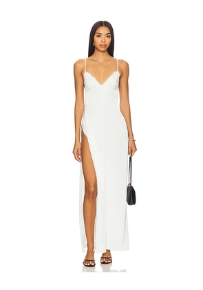 KAT THE LABEL Dylan Maxi Slip in White. Size L. Also in XL.