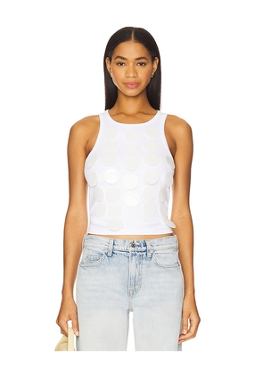 MSGM Paillette Tank Top in White. Size L. Also in M, S, XS.