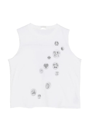 MOTHER graphic-print sleeveless top - White