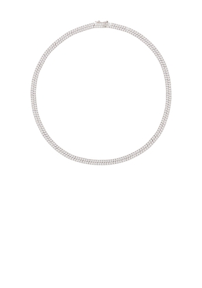 Lili Claspe Rosaline Tennis Necklace in Metallic Silver.