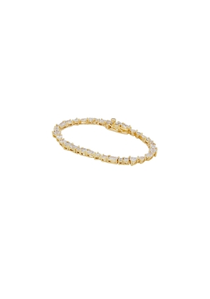 Lili Claspe Mavis Tennis Bracelet in Metallic Gold.