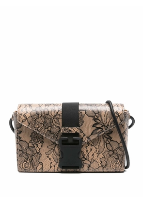 Christopher Kane floral buckle shoulder bag - Brown