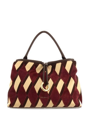 Coccinelle diamond-pattern leather shoulder bag - Red