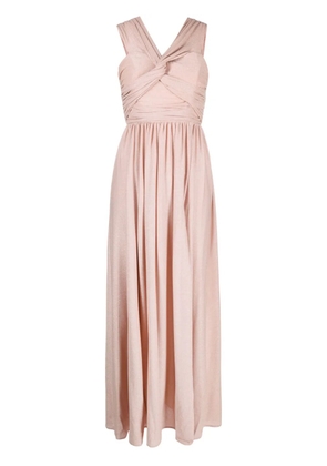 LIU JO pleated off-shoulder long dress - Pink