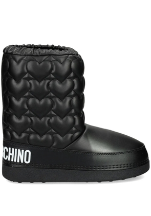 Love Moschino logo-print quilted boots - Black