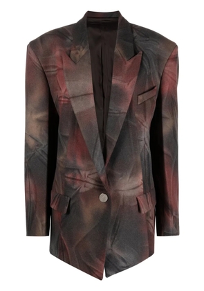 The Attico Glen tie-dye oversized blazer - Brown
