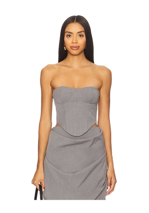 MISHA The Henri Bustier Top in Grey. Size L. Also in M, S, XL, XS.