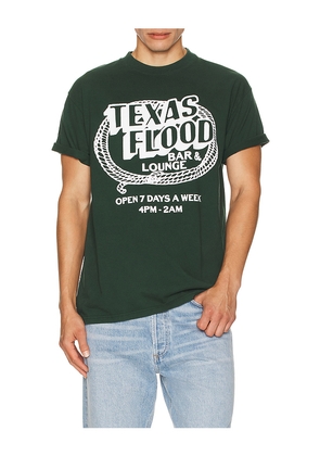 ONE OF THESE DAYS Texas Flood Tee in Dark Green. Size L. Also in S, M, XL/1X, XXL/2X.