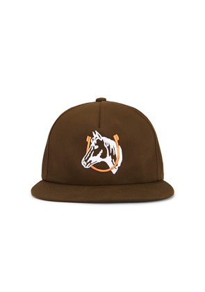 ONE OF THESE DAYS Horse Shoe Logo Hat in Brown.