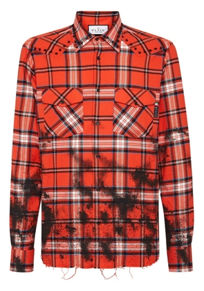 Philipp Plein Gothic Plein tartan-print shirt - Black