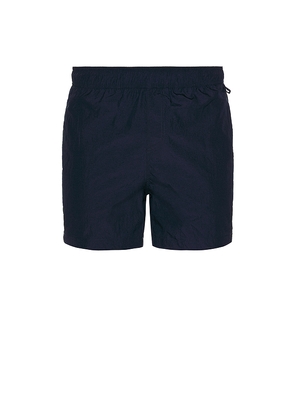 onia Nylon Crinkle 5 Swim Trunk in Navy. Size L. Also in M, S.