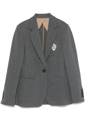 Brunello Cucinelli badge-detail blazer - Grey