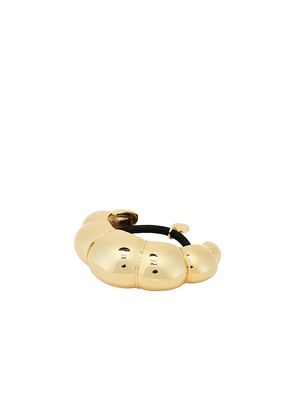 LELET NY Glossy Croissant Pony Cuff in Metallic Gold.