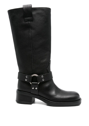 Gisel Moire 45mm Blackpool ring-buckle leather boots