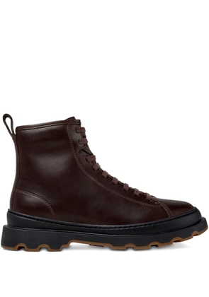 Camper Brutus lace-up leather combat boots - Brown
