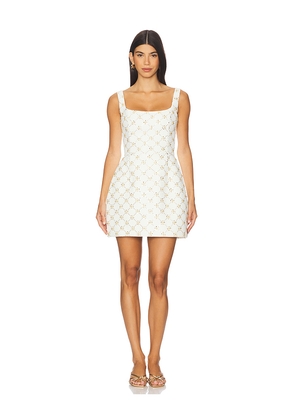 Nadine Merabi Square Neck Tulip Mini Dress in Cream. Size 2/XS. Also in 4/S, 8/M.