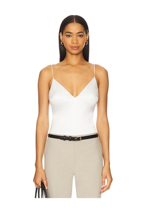 L'AGENCE Dara Plunge Bodysuit in Ivory. Size L. Also in XXS.