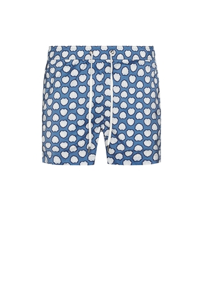 onia Charles 4 Swim Trunk in Blue. Size S. Also in XL/1X.