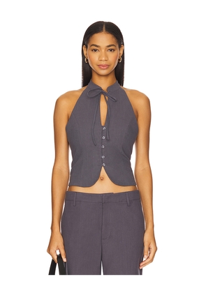 LIONESS Utopian Top in Charcoal. Size S. Also in XS, XL.