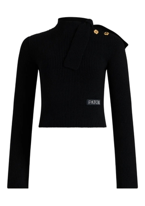 Patou scarf-collar sweater - Black
