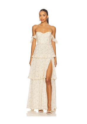 MAJORELLE Demi Gown in Lemon. Size L. Also in M, S, XL, XS, XXS.