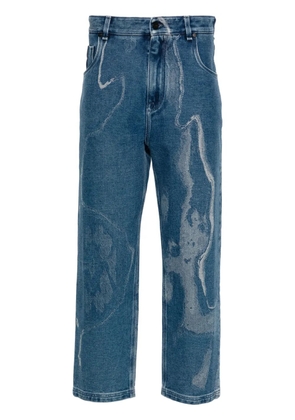 FENDI pattern-jacquard jeans - Blue